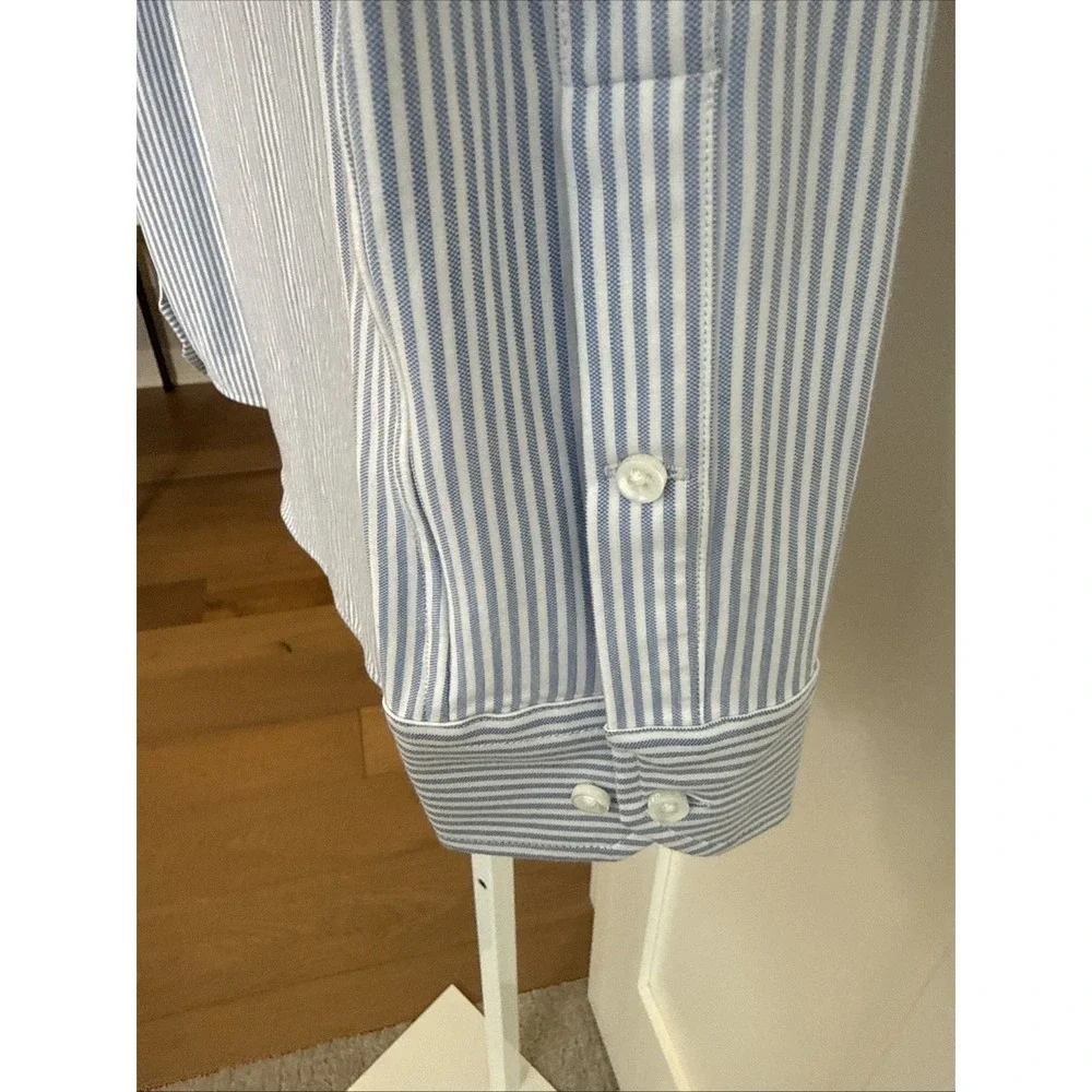 Greyson Men's Blue White Stripe Stretch Dress Shirt Small NWT Luxury